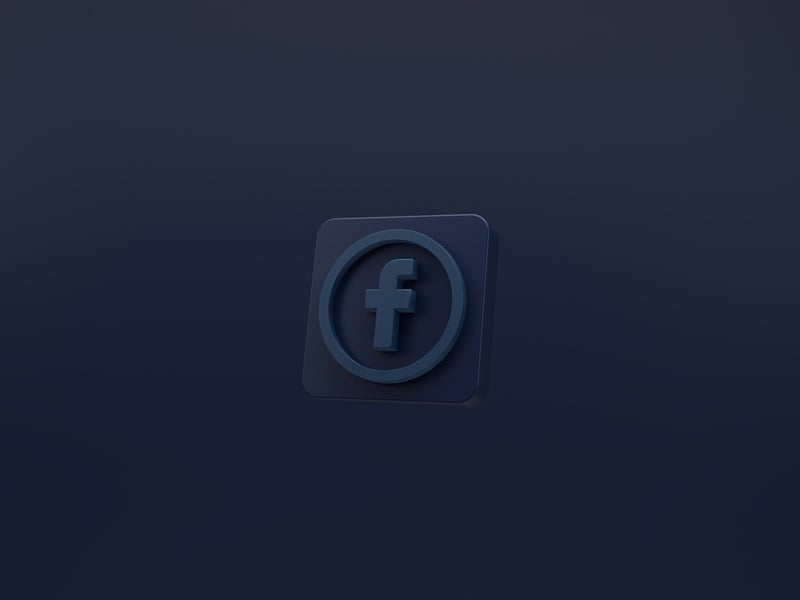 Facebook Icon on Dark Blue Background